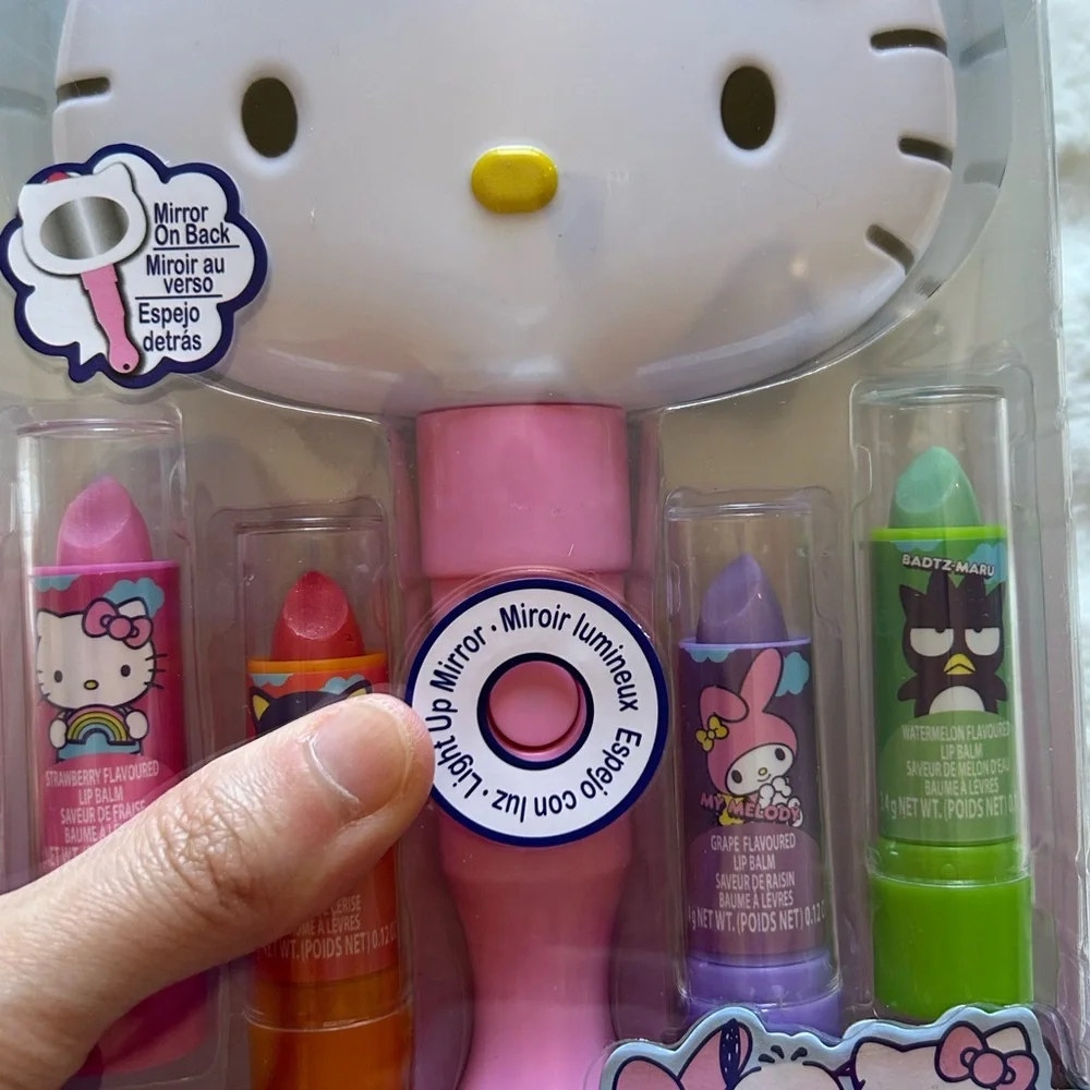 Townley Girl Sanrio Hello Kitty&Friends Plant Based Lip Balm and Mirror Set